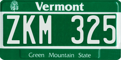 VT license plate ZKM325