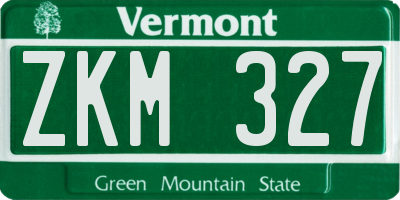 VT license plate ZKM327