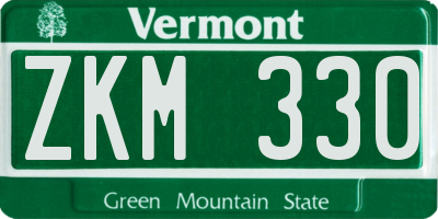 VT license plate ZKM330