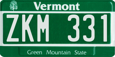 VT license plate ZKM331