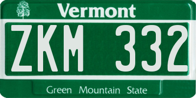 VT license plate ZKM332