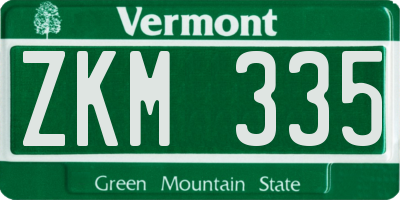 VT license plate ZKM335