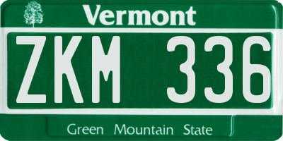 VT license plate ZKM336