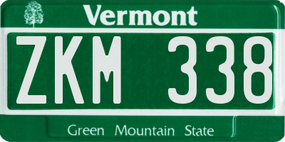 VT license plate ZKM338