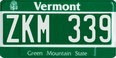 VT license plate ZKM339