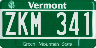 VT license plate ZKM341