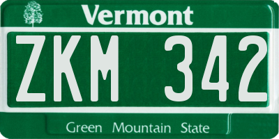 VT license plate ZKM342