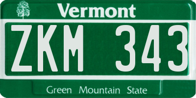 VT license plate ZKM343