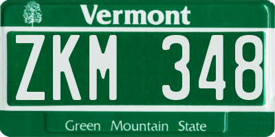 VT license plate ZKM348