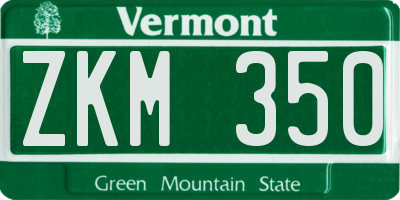 VT license plate ZKM350