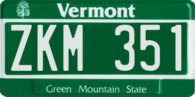 VT license plate ZKM351