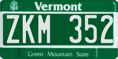 VT license plate ZKM352