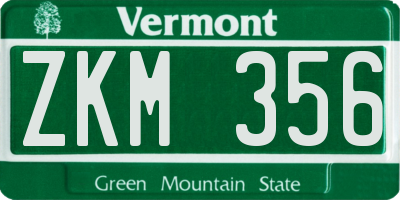VT license plate ZKM356