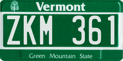 VT license plate ZKM361