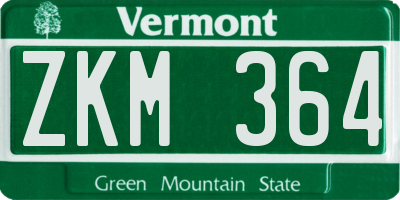 VT license plate ZKM364