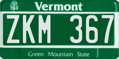 VT license plate ZKM367