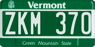 VT license plate ZKM370