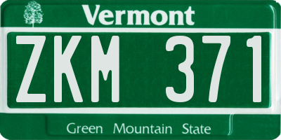 VT license plate ZKM371