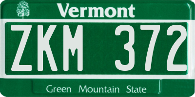 VT license plate ZKM372