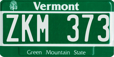 VT license plate ZKM373