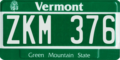 VT license plate ZKM376
