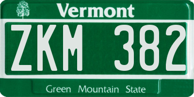 VT license plate ZKM382