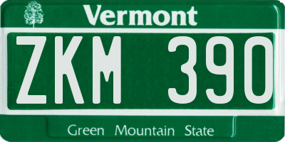 VT license plate ZKM390