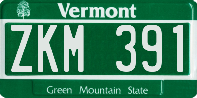VT license plate ZKM391