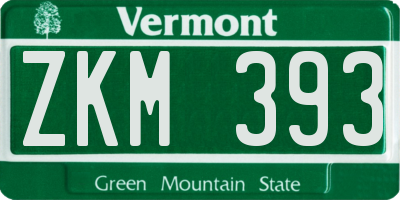 VT license plate ZKM393
