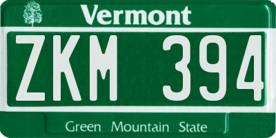 VT license plate ZKM394