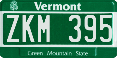 VT license plate ZKM395