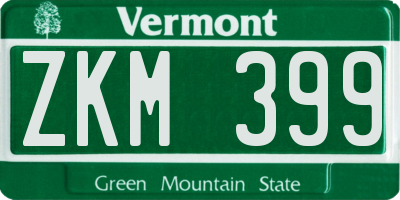 VT license plate ZKM399