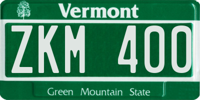 VT license plate ZKM400