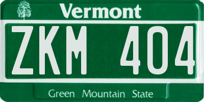 VT license plate ZKM404