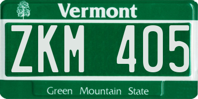 VT license plate ZKM405