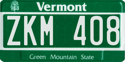 VT license plate ZKM408