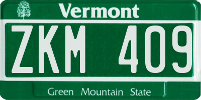 VT license plate ZKM409