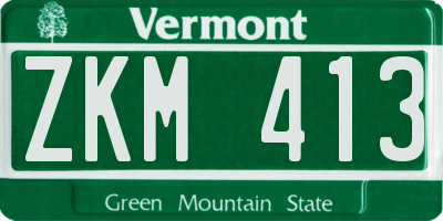 VT license plate ZKM413