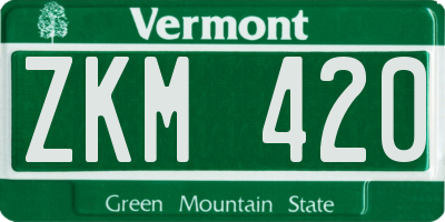 VT license plate ZKM420