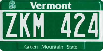 VT license plate ZKM424
