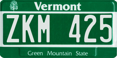 VT license plate ZKM425