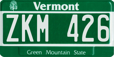VT license plate ZKM426