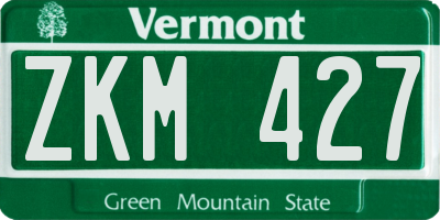 VT license plate ZKM427