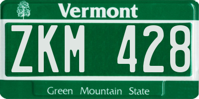 VT license plate ZKM428