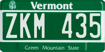 VT license plate ZKM435