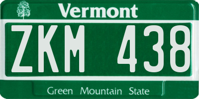 VT license plate ZKM438