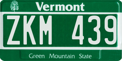 VT license plate ZKM439