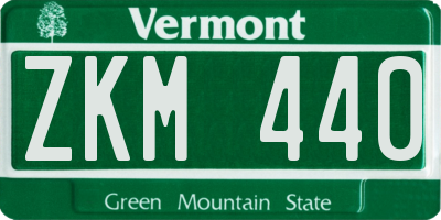 VT license plate ZKM440