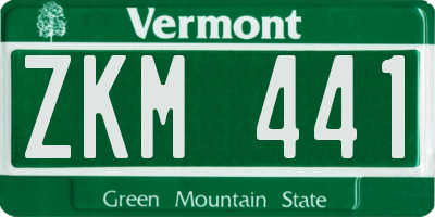 VT license plate ZKM441