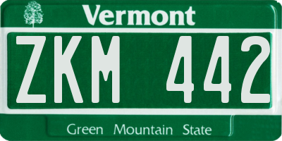 VT license plate ZKM442